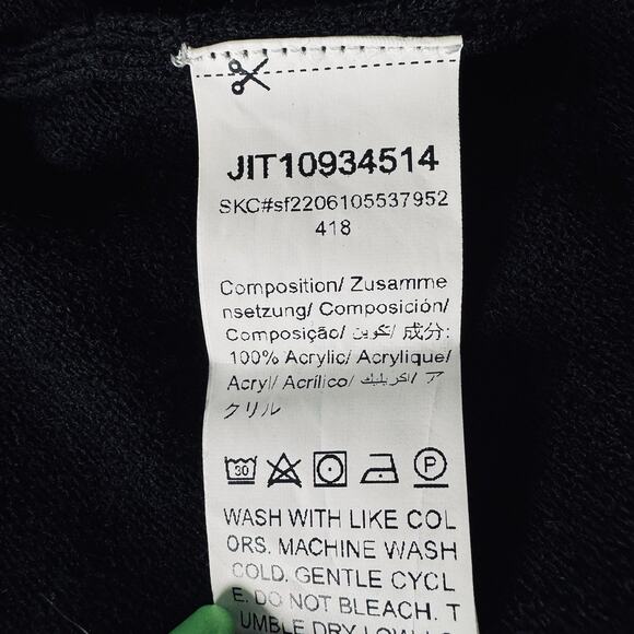 Skull Knit Sleeveless Sweater Vest Women’s 1X Long Black White Gothic Emo Preppy - Picture 5 of 7